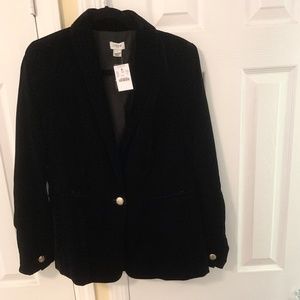 NWT Unworn. Black Velvet Blazer. Gold Buttons K4125